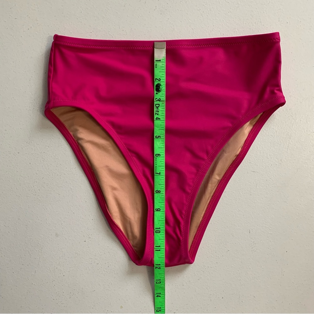 J Crew Pink High-Rise Bikini Bottom Size XS NWT Radiant Fuchsia Swimwear - Picture 14 of 15